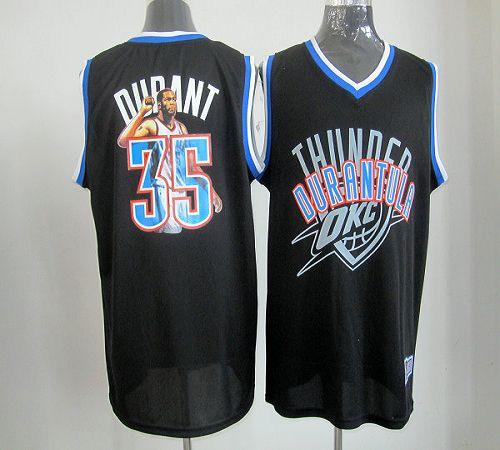 Thunder #35 Kevin Durant Black Majestic Athletic Notorious Fashion Stitched NBA Jersey