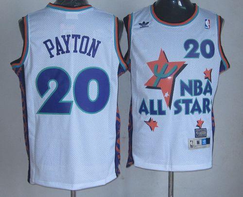 Thunder #20 Gary Payton White 1995 All-Star Throwback Stitched NBA Jersey