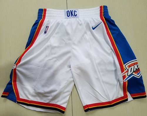 Men's Oklahoma City Thunder Nike White Swingman Basketball Shorts