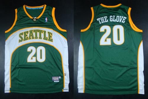 Mitchell And Ness Thunder #20 Gary Payton Green "The Glove" Stitched NBA Jersey - Click Image to Close