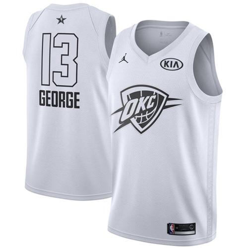 Nike Thunder #13 Paul George White NBA Jordan Swingman 2018 All-Star Game Jersey