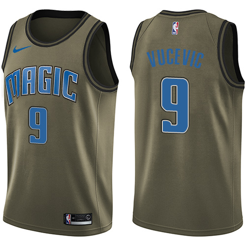 Nike Magic #9 Nikola Vucevic Green Salute to Service NBA Swingman Jersey