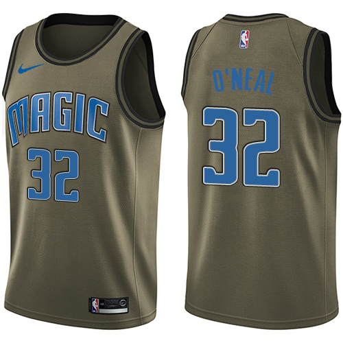 Nike Magic #32 Shaquille O'Neal Green Salute to Service NBA Swingman Jersey