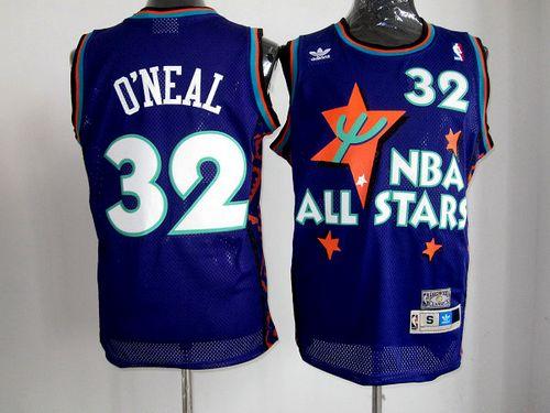 Magic #32 Shaquille O'Neal Purple 1995 All-Star Throwback Stitched NBA Jersey