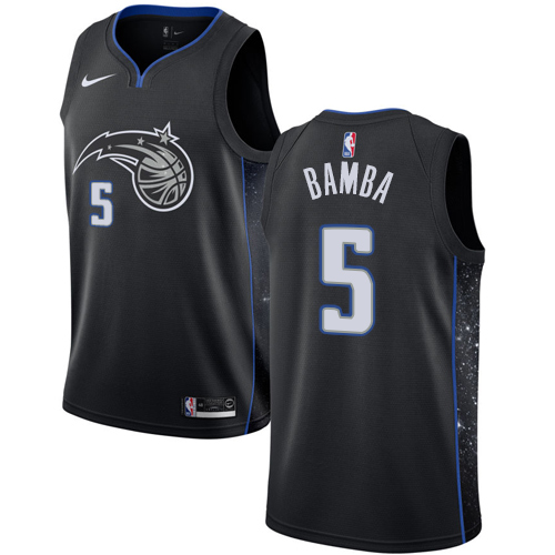 Magic #5 Mohamed Bamba Black Basketball Swingman City Edition 2018/19 Jersey