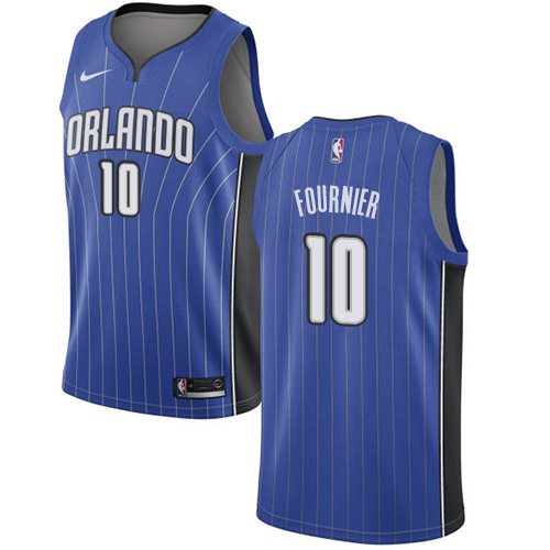 Magic #10 Evan Fournier Royal Basketball Swingman Icon Edition Jersey