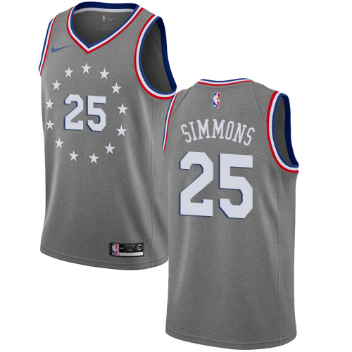 Nike 76ers #25 Ben Simmons Gray NBA Swingman City Edition 2018/19 Jersey