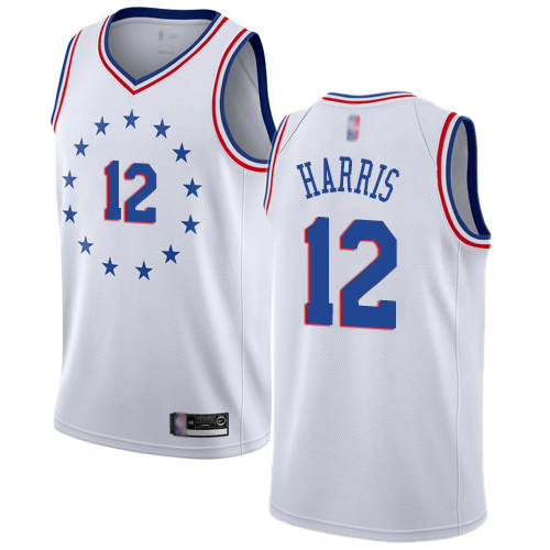 76ers #12 Tobias Harris White Basketball Swingman Earned Edition Jersey - Click Image to Close