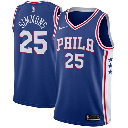 Nike 76ers #25 Ben Simmons Blue NBA Swingman Icon Edition Jersey