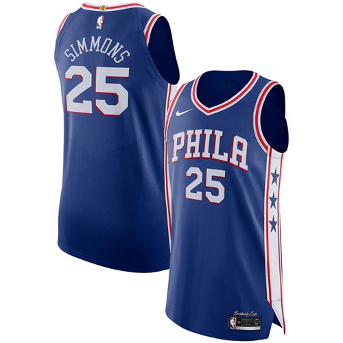 Nike 76ers #25 Ben Simmons Blue NBA Authentic Icon Edition Jersey