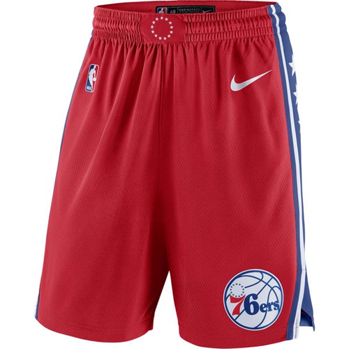 Men's Philadelphia 76ers Nike Red Statement Swingman Basketball Shorts - Click Image to Close