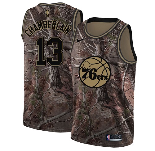 Nike 76ers #13 Wilt Chamberlain Camo NBA Swingman Realtree Collection Jersey