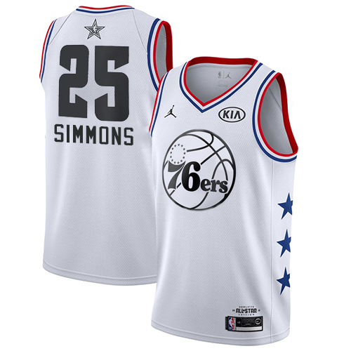 76ers #25 Ben Simmons White Basketball Jordan Swingman 2019 All-Star Game Jersey