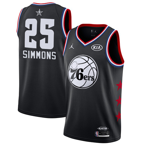 76ers #25 Ben Simmons Black Basketball Jordan Swingman 2019 All-Star Game Jersey