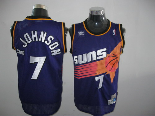 Suns #7 Kevin Johnson Throwback Purple Stitched NBA Jersey