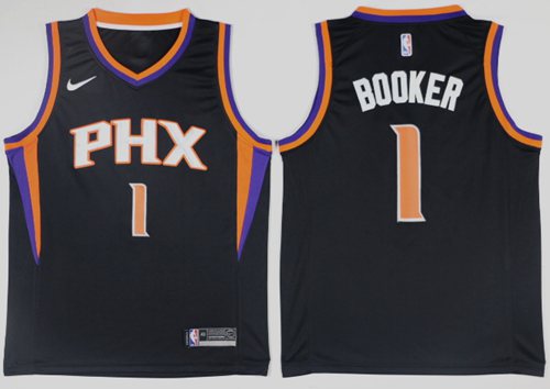 Nike Suns #1 Devin Booker Black NBA Swingman Statement Edition Jersey - Click Image to Close