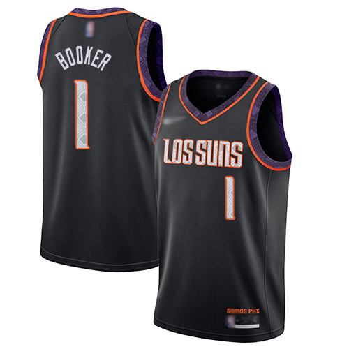 Suns #1 Devin Booker Black Basketball Swingman City Edition 2019/20 Jersey - Click Image to Close