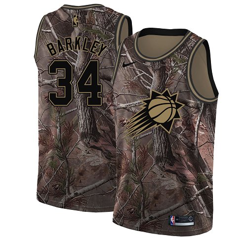 Suns #34 Charles Barkley Camo Basketball Swingman Realtree Collection Jersey