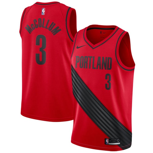 Nike Blazers #3 C.J. McCollum Red Statement Edition NBA Swingman Jersey - Click Image to Close