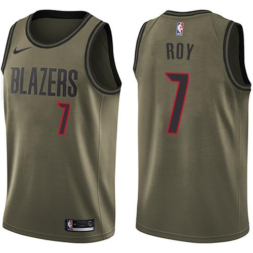 Nike Blazers #7 Brandon Roy Green Salute to Service NBA Swingman Jersey