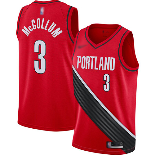 Blazers #3 C.J. McCollum Red Basketball Swingman Statement Edition 2019/2020 Jersey