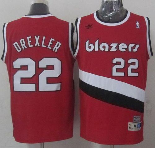 Blazers #22 Clyde Drexler Red Soul Swingman Throwback Stitched NBA Jersey