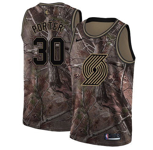 Nike Blazers #30 Terry Porter Camo NBA Swingman Realtree Collection Jersey