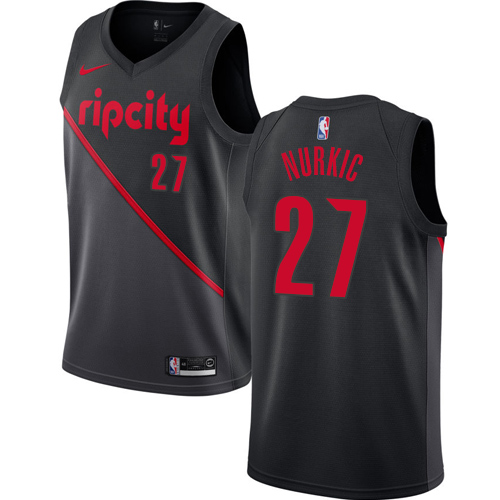 Blazers #27 Jusuf Nurkic Black Basketball Swingman City Edition 2018/19 Jersey