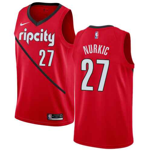 Blazers #27 Jusuf Nurkic Red Basketball Swingman Earned Edition Jersey