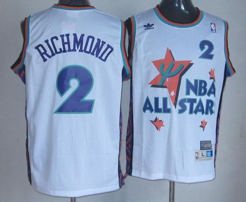 Kings #2 Mitch Richmond White 1995 All-Star Throwback Stitched NBA Jersey