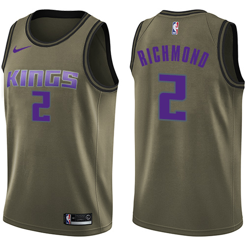 Nike Kings #2 Mitch Richmond Green Salute to Service NBA Swingman Jersey