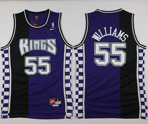 Kings #55 Jason Williams Purple/Black Throwback Stitched NBA Jersey - Click Image to Close