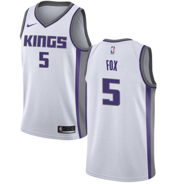 Nike Kings #5 De'Aaron Fox White NBA Swingman Association Edition Jersey - Click Image to Close