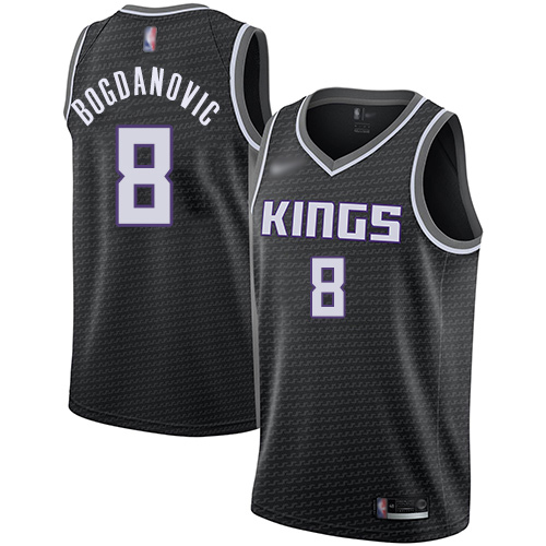 Kings #8 Bogdan Bogdanovic Black Basketball Swingman Statement Edition Jersey