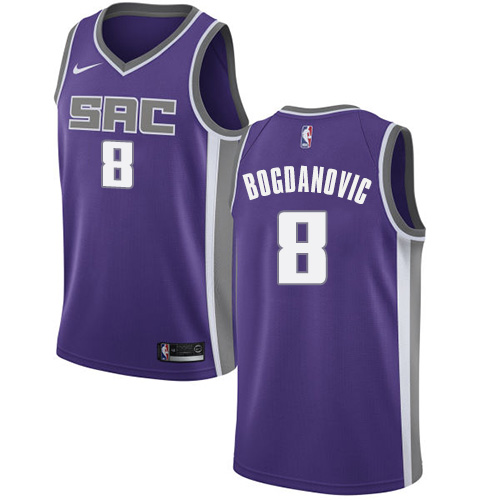 Kings #8 Bogdan Bogdanovic Purple Basketball Swingman Icon Edition Jersey - Click Image to Close