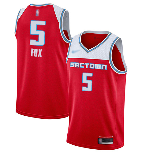 Kings #5 De'Aaron Fox Red Basketball Swingman City Edition 2019/20 Jersey