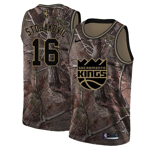 Kings #16 Peja Stojakovic Camo Basketball Swingman Realtree Collection Jersey