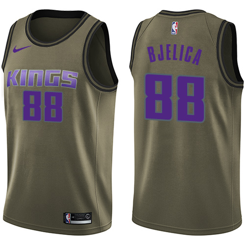 Kings #88 Nemanja Bjelica Green Basketball Swingman Salute to Service Jersey