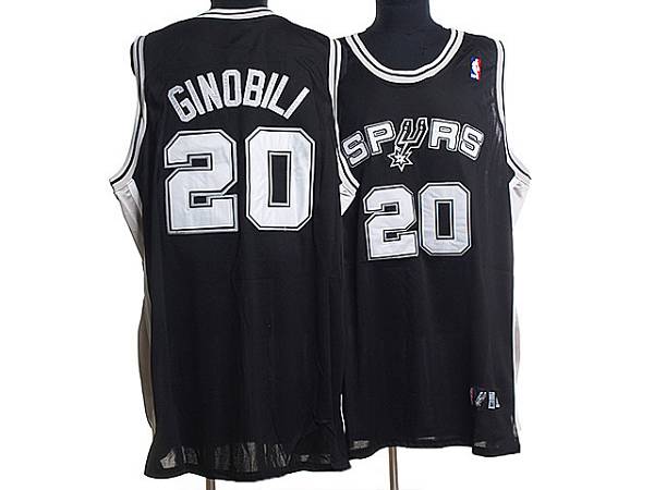 Spurs #20 Manu Ginobili Stitched Black NBA Jersey - Click Image to Close