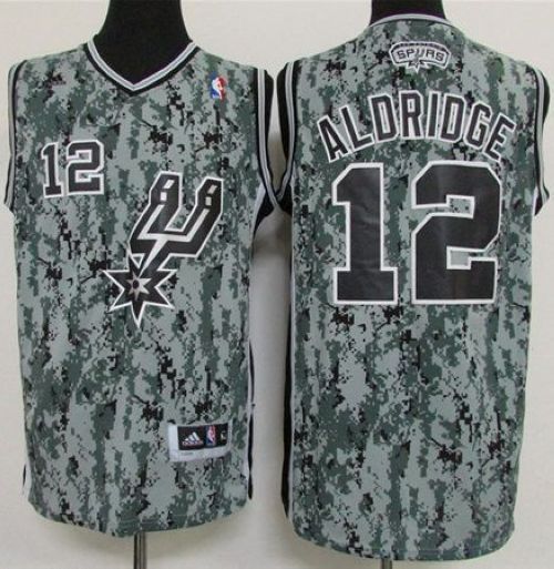 Spurs #12 LaMarcus Aldridge Camo Stitched NBA Jersey - Click Image to Close