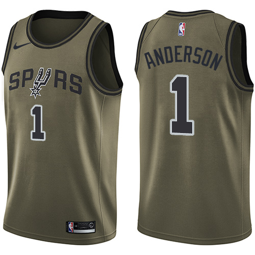 Nike Spurs #1 Kyle Anderson Green Salute to Service NBA Swingman Jersey