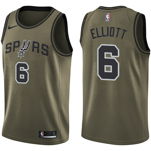 Nike Spurs #6 Sean Elliott Green Salute to Service NBA Swingman Jersey