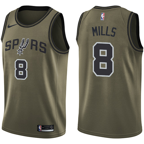 Nike Spurs #8 Patty Mills Green Salute to Service NBA Swingman Jersey