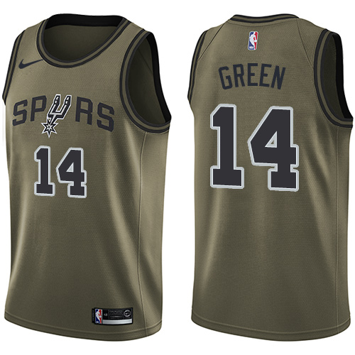 Nike Spurs #14 Danny Green Green Salute to Service NBA Swingman Jersey