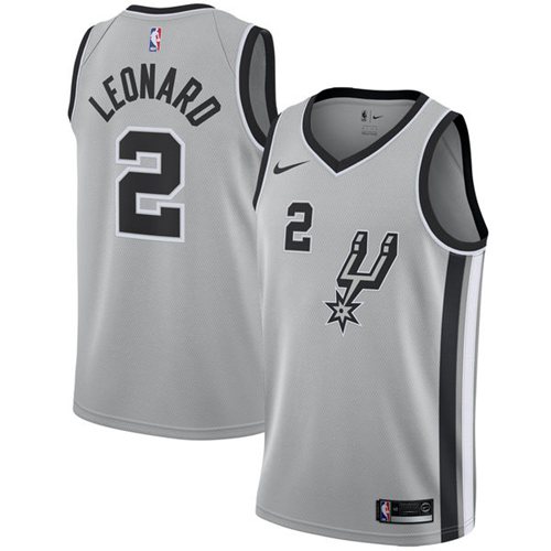 Nike Spurs #2 Kawhi Leonard Silver Statement Edition NBA Swingman Jersey