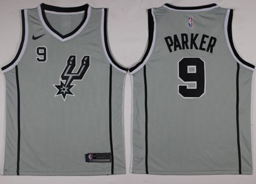 Nike Spurs #9 Tony Parker Silver Statement Edition NBA Swingman Jersey