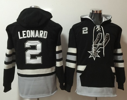 Spurs #2 Kawhi Leonard Black Name & Number Pullover NBA Hoodie