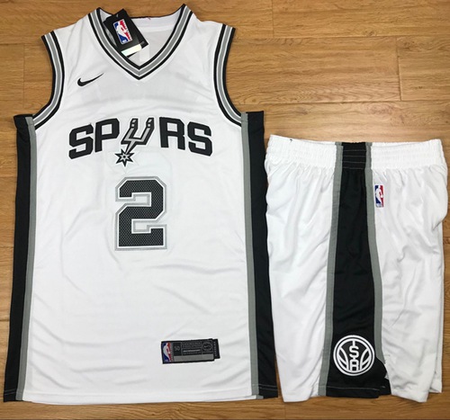 Nike Spurs #2 Kawhi Leonard White A Set NBA Swingman Association Edition Jersey