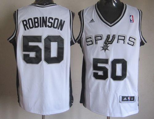 Revolution 30 Spurs #50 David Robinson White Stitched NBA Jersey - Click Image to Close