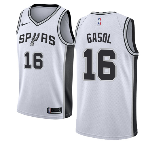 Nike Spurs #16 Pau Gasol White NBA Swingman Association Edition Jersey